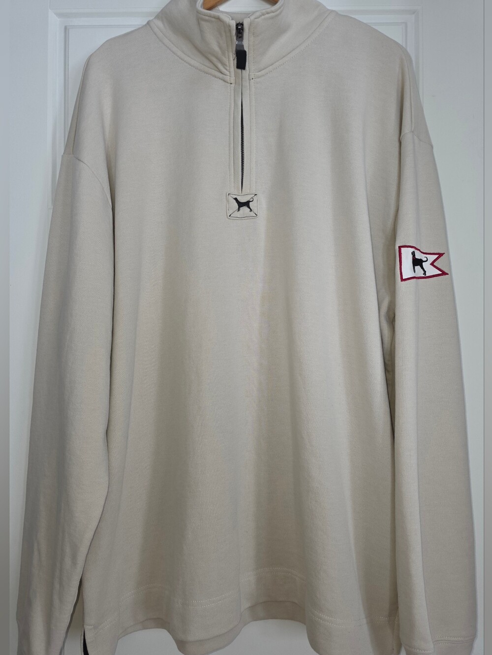 The Black Dog, Vintage Collection Men's Cream Quarter-Zip Pullover Sweater Sz 2X